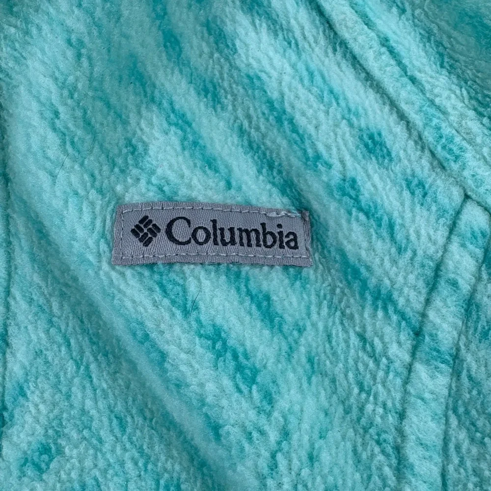 Columbia Fleece Jacket Kids 4T Teal Green Chevron Outdoor Play Zip‎ Up